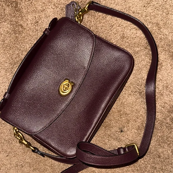Coach Dark Brown Leather Crossbody Bag - Picture 9 of 9